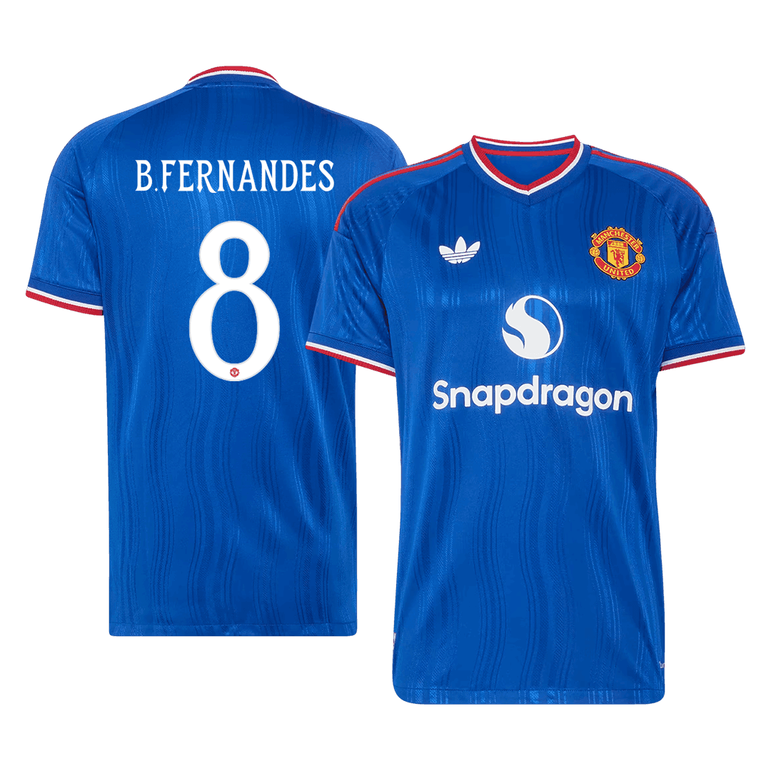 Męska wyjazdowa koszulka Manchesteru United 2026/27 – B. FERNANDES #8 (wersja zawodnicza, UCL)