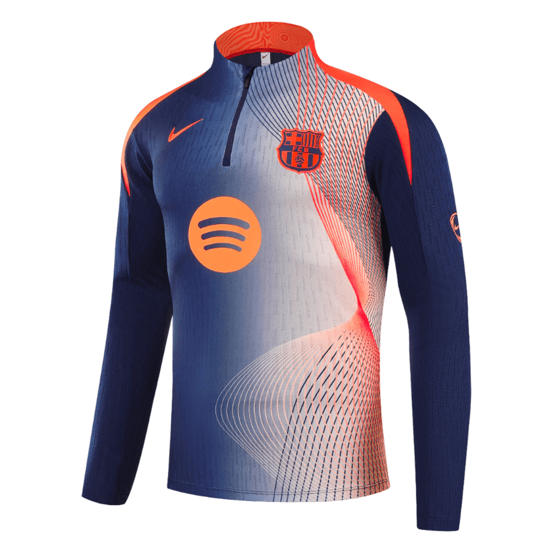 Męski Zestaw Treningowy Barcelona (Kurtka+Spodnie) 2025/26 – Czarno-pomarańczowy