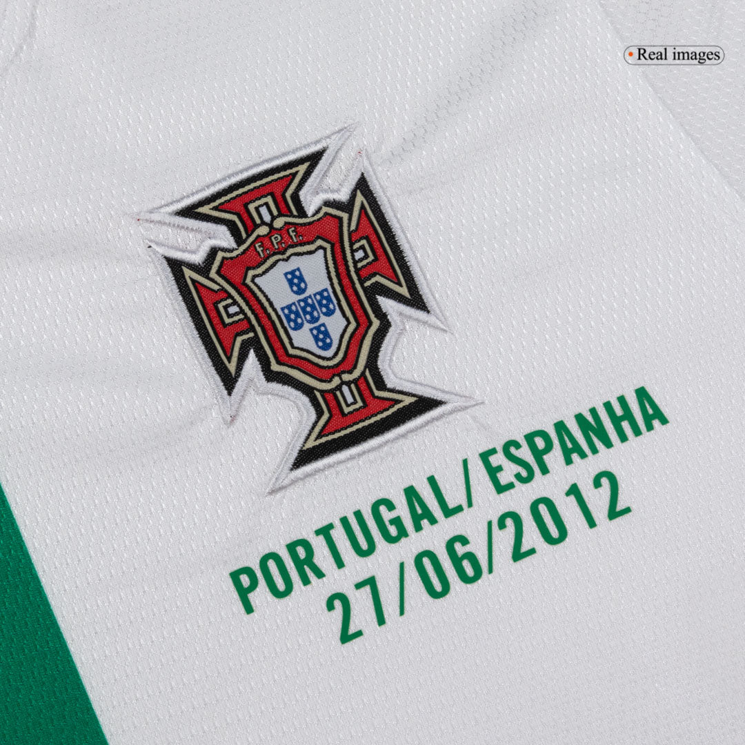 Męska Koszulka Retro Wyjazdowa Portugal 2012 z Długim Rękawem