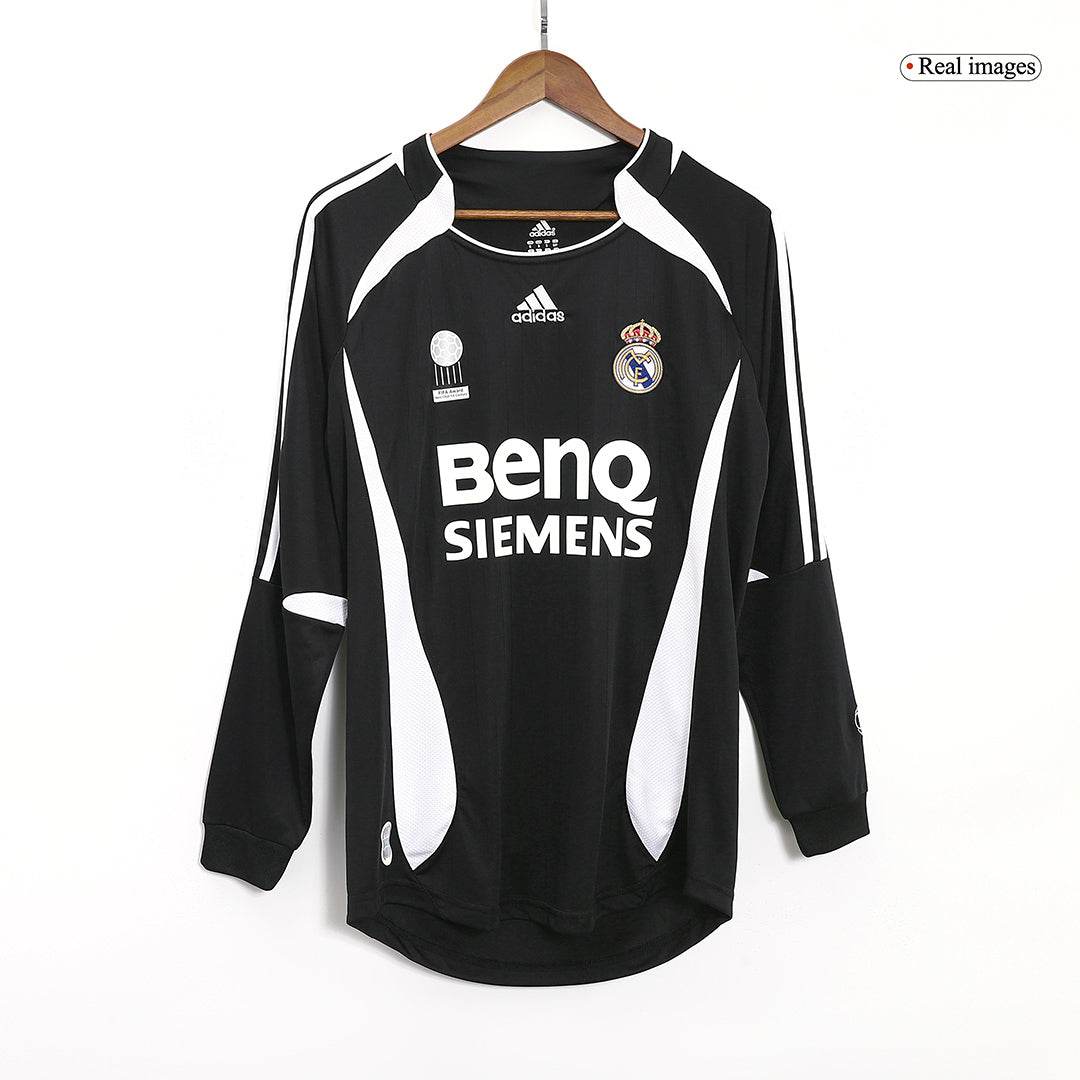 Męska Koszulka Retro Wyjazdowa Real Madrid SERGIO RAMOS #4 2006/07 z Długim Rękawem - Topowe Koszulki Pilkarskie Sklep Internetowy