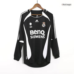 Męska Koszulka Retro Wyjazdowa Real Madrid SERGIO RAMOS #4 2006/07 z Długim Rękawem - Topowe Koszulki Pilkarskie Sklep Internetowy